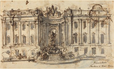 Förslag till Fontana di Trevi av Luigi Vanvitelli
