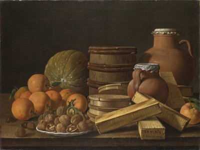 Stilleben med apelsiner och valnötter, 1772 av Luis Egidio Melendez