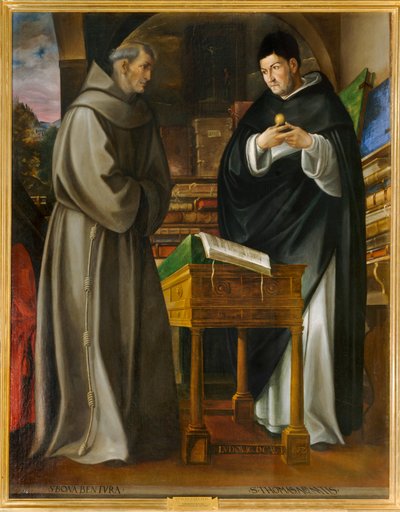 Saint Bonaventure och Saint Thomas Aquinas. 10034567 ... av Luis de Carvajal