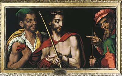 "Kristus före Pontius Pilatus (Pontius Pilatius)" Målning av Luis de Morales (1515-1586) 1500-talet av Luis de Morales