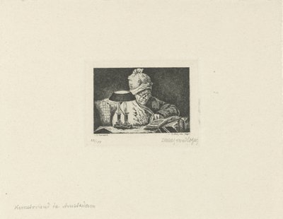 läsande man av Lukas van Hoger (signed by artist)
