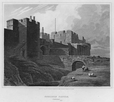 Carlisle Castle, Cumberland (gravyr) av Luke (after) Clennell