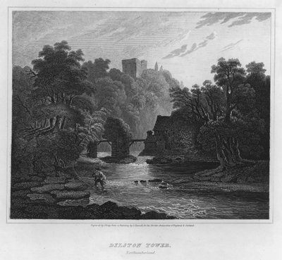 Dilston Tower, Northumberland (gravyr) av Luke (after) Clennell