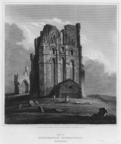 Del av Tynemouth Monastery, Northumberland (gravyr) av Luke (after) Clennell