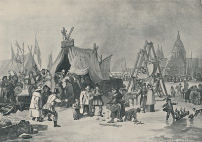 Mässan på den frusna Themsen, 1814, 1920 av Luke Clennell