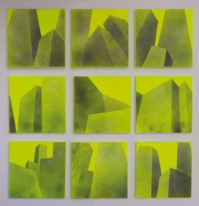 Constructed Series I - IX, , 2014 (akryl på duk) av Luke M Walker