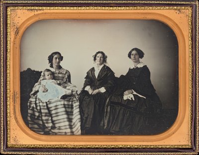 Porträtt av en mor, ett barn och två kvinnor,ca 1850 1850 (foto) av Luther Holman Hale