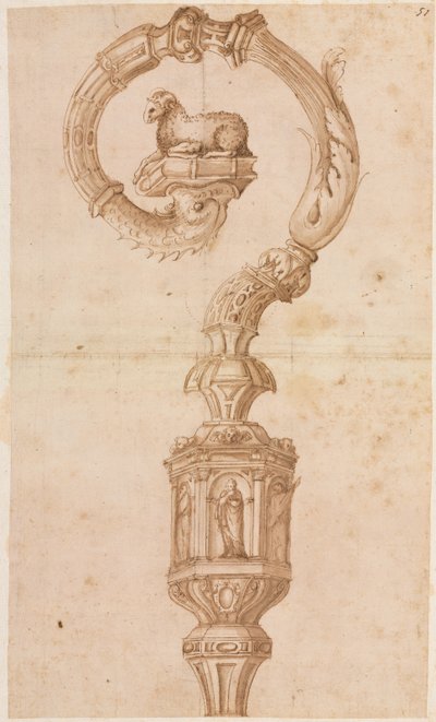 Design för en Crozier, mitten av 1500-talet. av Luzio Romano