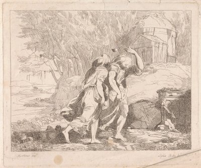 Deucalion och Pyrrha efter syndafloden av Lydia Bates