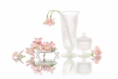 Elegant spegling av rosa blommor av Lydia Jacobs
