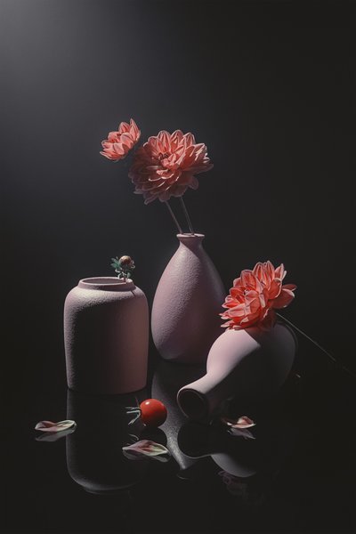 Stilla rosa blomsterstilleben av Lydia Jacobs