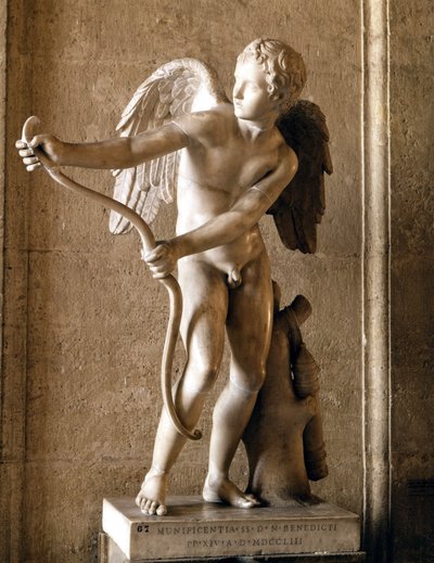 Eros (Amor) med pilbågen (1753) kopia av Eros de Thespies av Lysippe. Capitol Museum, Rom. av Lysippos (attributed to)