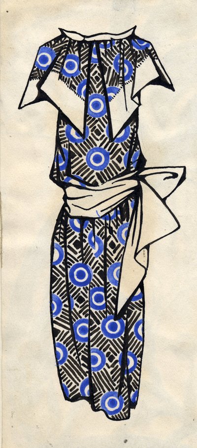 Design för en klänning, 1924. av Lyubov Sergeevna Popova