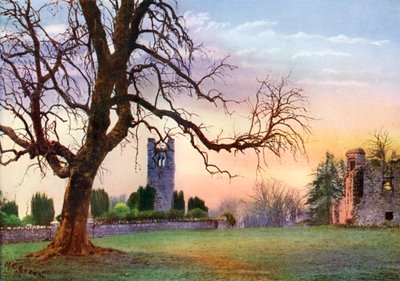 Ruiner på Hill of Slane, County Meath, Irland, 1924-1926 av MC Green