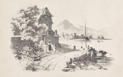 Landsväg längs en sjö av M. Baumhauer