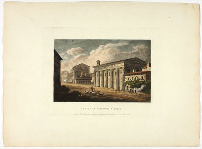 Fortuna Virilis tempel, plansch trettiofyra från Roms ruiner av M. Dubourg