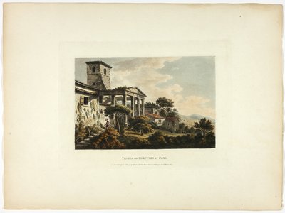 Herkules tempel i Cori, plansch 32 från Roms ruiner av M. Dubourg