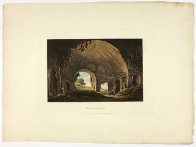 Venustemplet, plansch trettioåtta från Roms ruiner av M. Dubourg