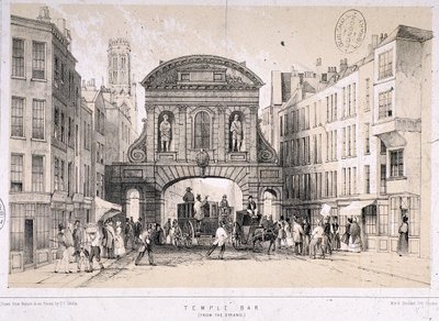 Temple Bar, London, c1845 av M and N Hanhart