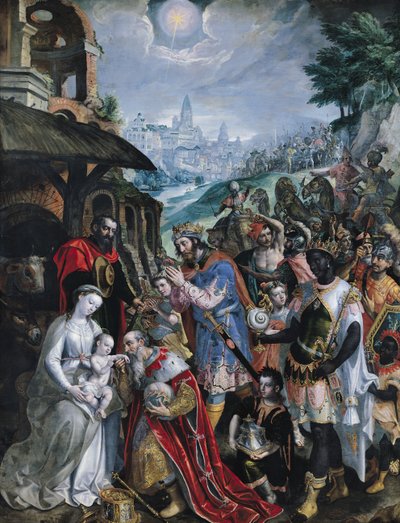 Tillbedjan av Magi av Maarten de Vos