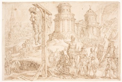 Förstörelsen av Aj och hängningen av kungen av Maarten van Heemskerck