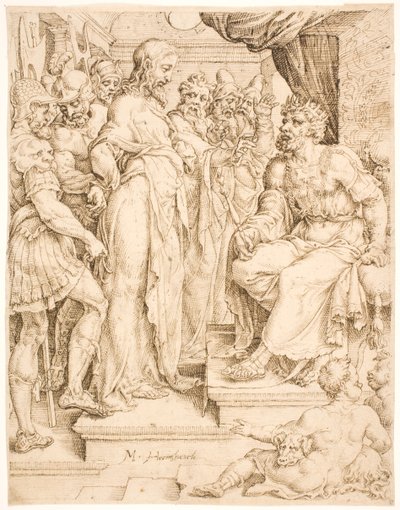 Kristus före Herodes av Maarten van Heemskerck