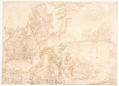 Philip döper den etiopiska drottningen Kandakes kassör av Maarten van Heemskerck