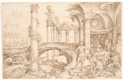 Skinka hånar Noah av Maarten van Heemskerck