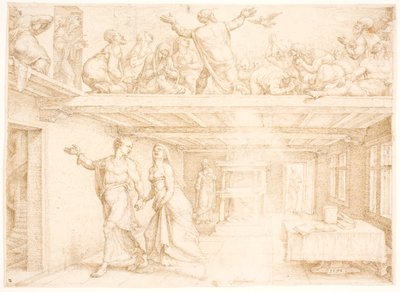 Den helige Andes utgjutelse på pingst av Maarten van Heemskerck