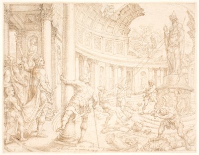 Josiah beordrar att stenpelarna Astarte, Chemosh och Milcom ska brytas ner och huggas ner av Maarten van Heemskerck