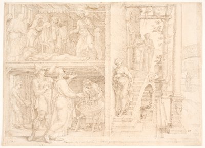 Peter väcker Tabitha av Maarten van Heemskerck