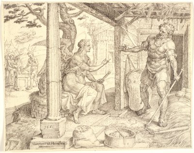 Ängeln visar sig för Gideon av Maarten van Heemskerck