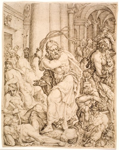 Utvisningen från templet av Maarten van Heemskerck