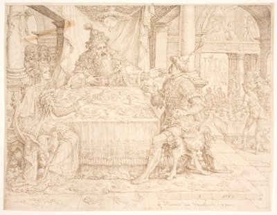 Hamans fall av Maarten van Heemskerck