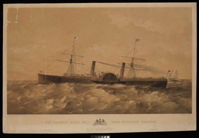 Dampfschiff S.S. Adriatic der Atlantic Royal Mail Steam Navigation Company, ca. 1856 von Macdonald & Co. Maclure