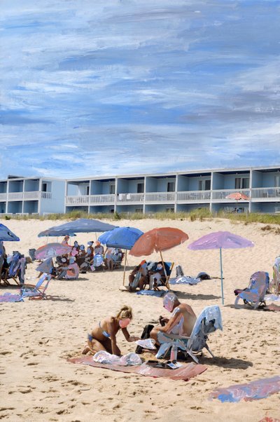 Montauk, 2021 (akrylfärg på arkivbeständigt pigmenttryck) av Madeleine Gross