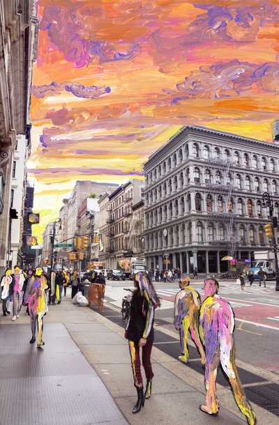 NYC Dream, 2019 (akrylfärg på arkivbeständigt pigmenttryck) av Madeleine Gross