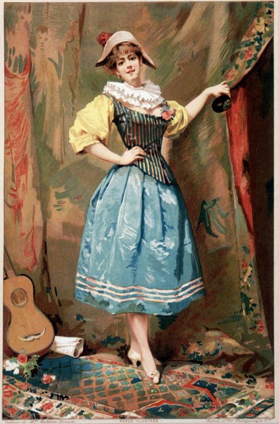 Kostymen (En kvinna med gitarr), sd. 19:e av Madeleine Lemaire