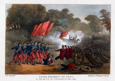 Tionde fotregementet, vid slaget vid Steenkerque, 3 augusti 1692 av Madeley