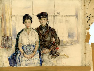 Me and My True Love, c.1930 (penna och akvarell på papper) av Madeline Emily Green