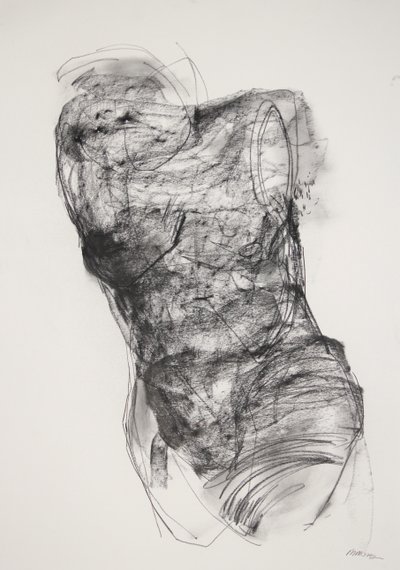 Torso 2, 2022 (kol på papper) av Madgalena Morey