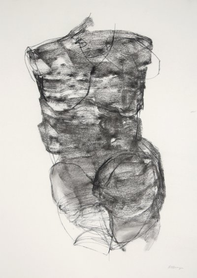 Torso 4, 2022 (kol på papper) av Madgalena Morey