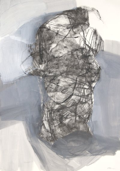 Torso 6, 2022 (kol på papper) av Madgalena Morey