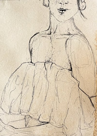 Skiss av en eftertänksam figur av Madison Phipps