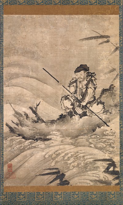 Den kinesiske utforskaren Zhang Qian på en flotte, mitten av 1500-talet. av Maejima Soyu