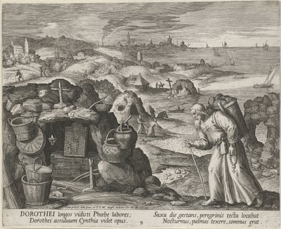 Saint Dorotheus of Gaza som eremit, 1600. av Maerten Vos de