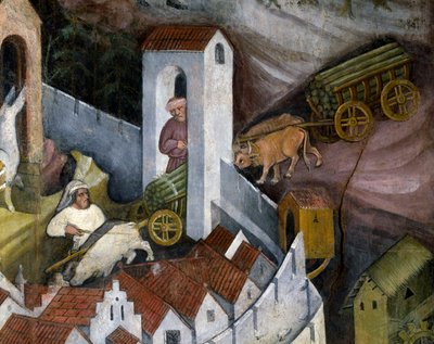 Träskörd, detalj från december månad, månadscykel av Maestro (attr. to) Venceslao