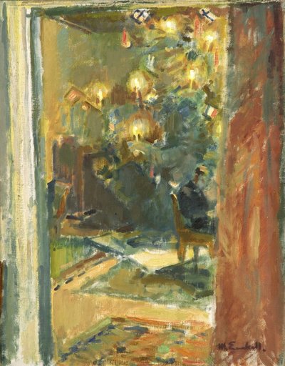 Julgran i salongen på Kilo Manor, tidigt 1920-tal av Magnus Enckell