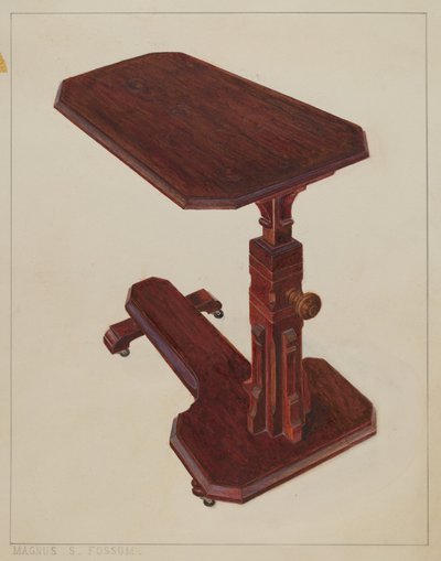 Ogiltigt sängbord, c. 1936. av Magnus S. Fossum