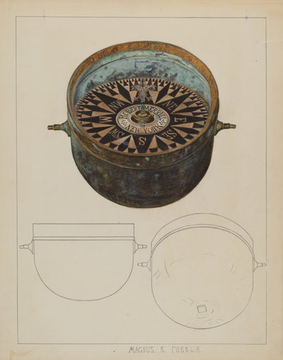 Skeppskompass, ca. 1937. av Magnus S. Fossum